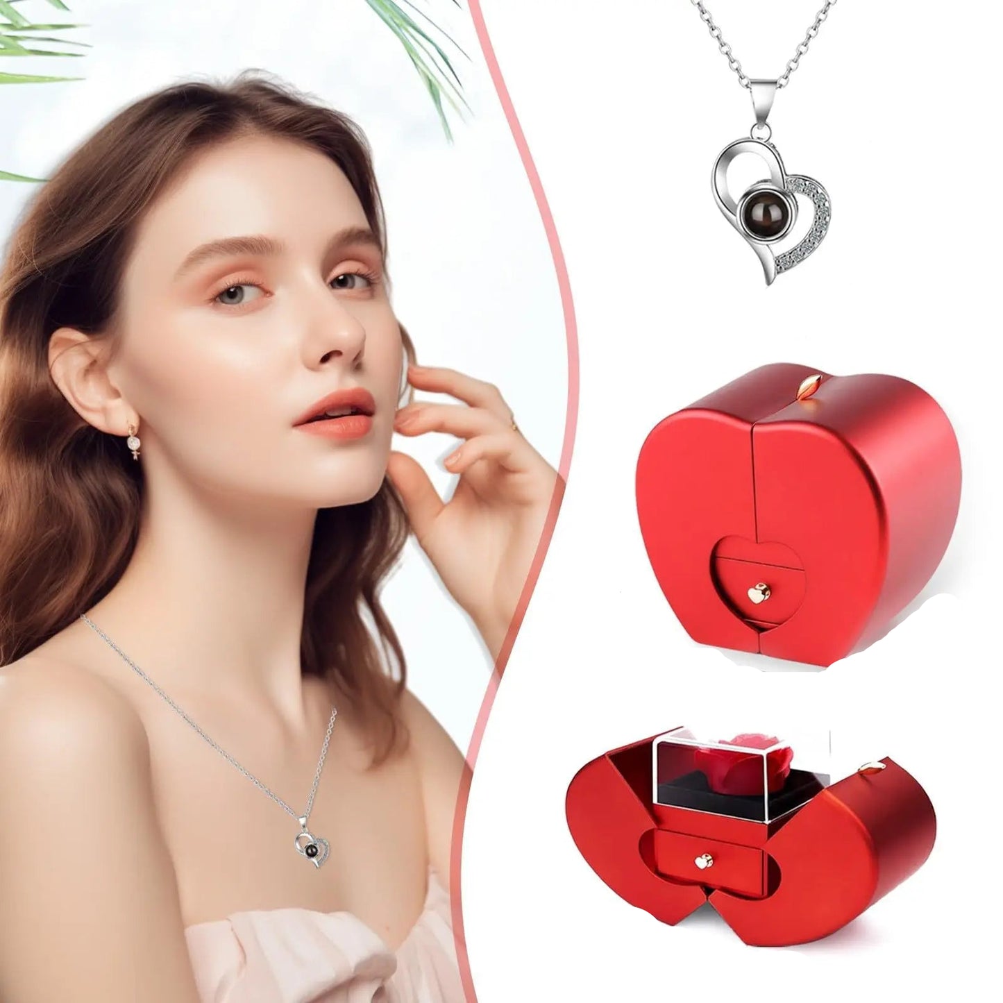 Encanto Eterno – Rosa + Caixa de Joias de Luxo