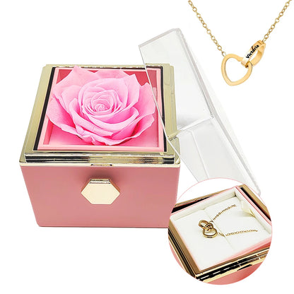 Colar Dois Corações Personalizado + Caixa