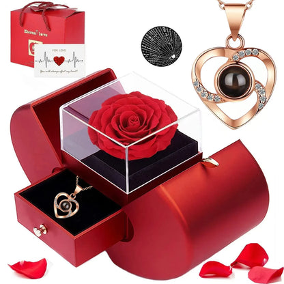 Encanto Eterno – Rosa + Caixa de Joias de Luxo