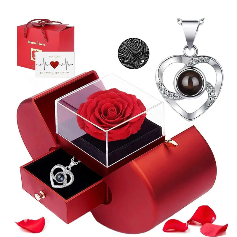 Encanto Eterno – Rosa + Caixa de Joias de Luxo