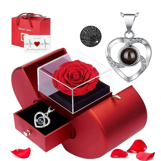 Encanto Eterno – Rosa + Caixa de Joias de Luxo